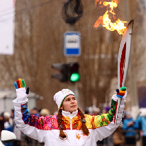 Студентка СГАУ несла факел Олимпиады